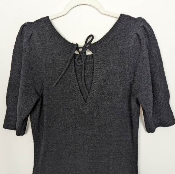 Anthropologie Daily Practice sz L Fuzzy Textured Sweater Dress Open Back Stretch - Picture 10 of 15
